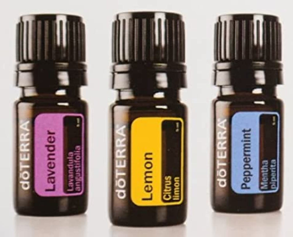 Peppermint oil bottle label close-up