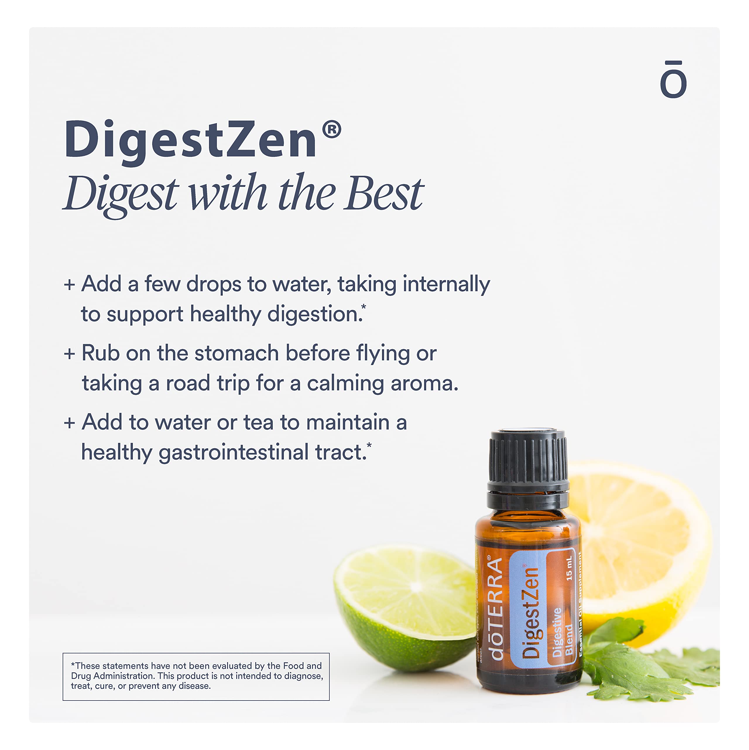 DigestZen ingredient list with Ginger and Peppermint