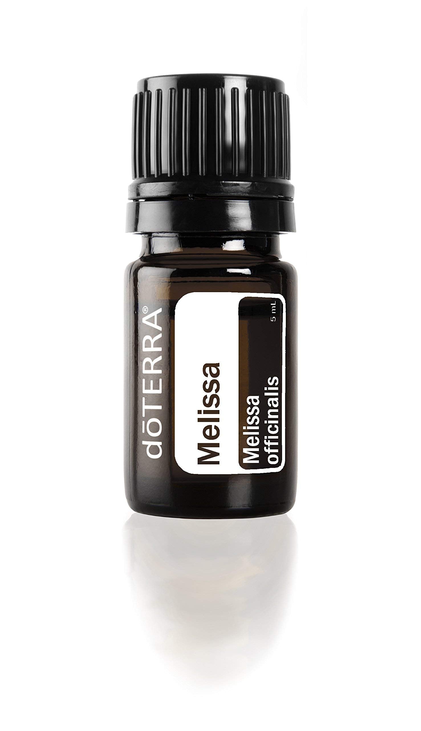 doTERRA Melissa essential oil 5ml bottle with citrus aroma for calming use and flavoring.