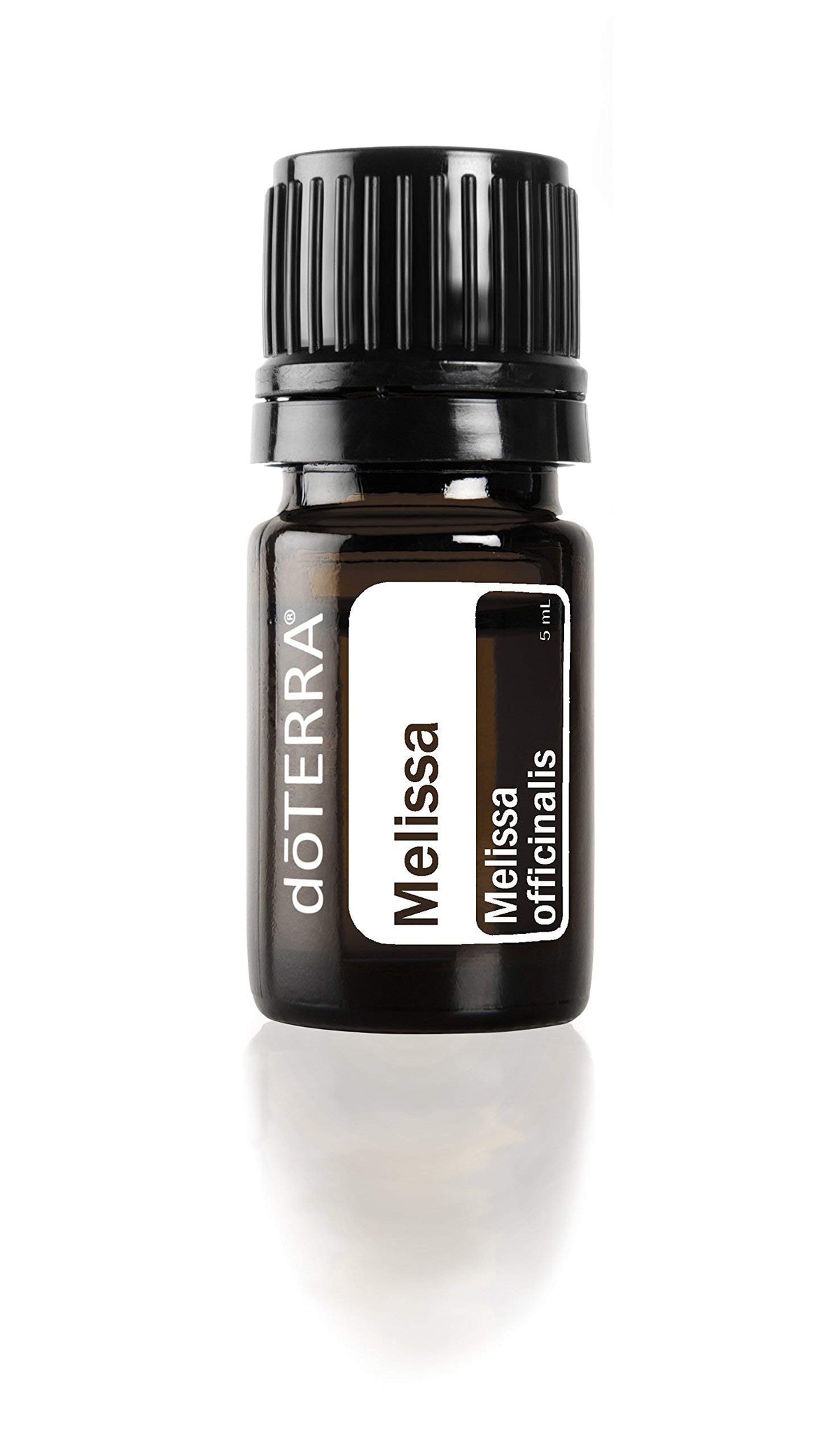 doTERRA Melissa essential oil 5ml bottle with citrus aroma for calming use and flavoring.