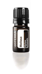 doTERRA Melissa essential oil 5ml bottle with citrus aroma for calming use and flavoring.
