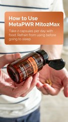 Lifestyle image of an active person taking MetaPWR Mito2Max for energy