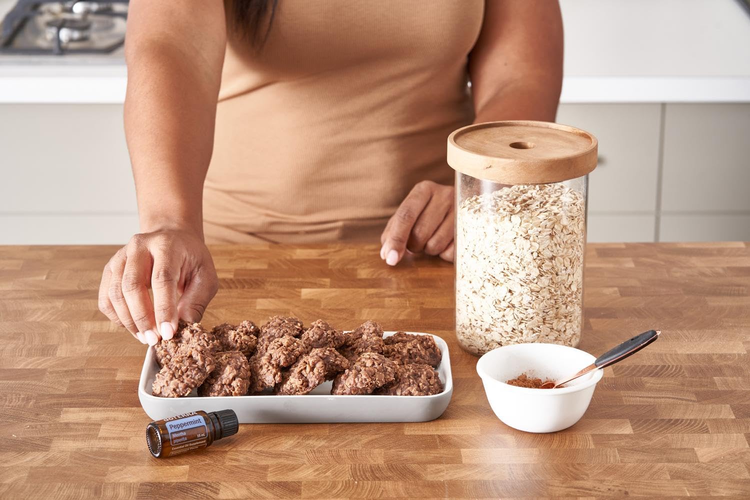 Peppermint oil used for oral care and toothpaste imagery