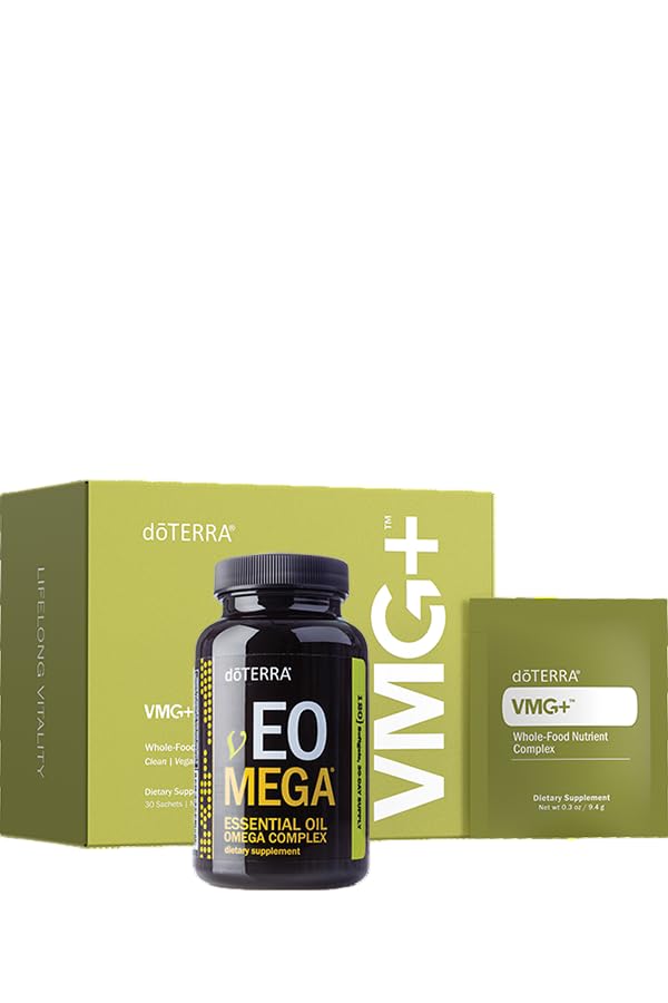 doTERRA VMG+ and vEO Mega (Vegan) supplement bottles