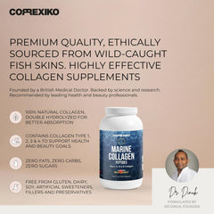 Illustration of double hydrolyzed marine collagen peptides