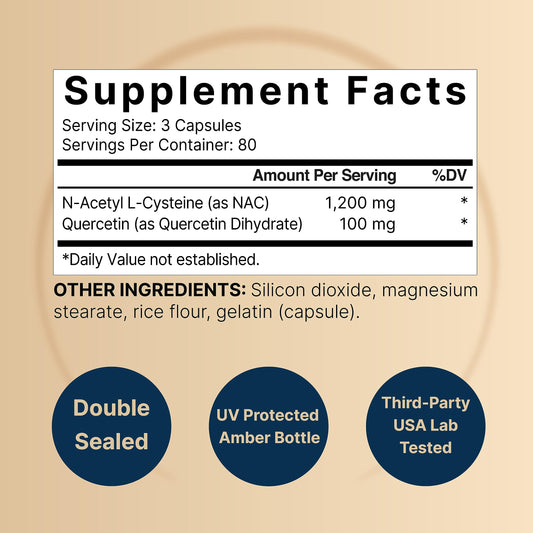 Double-strength NAC with quercetin per serving