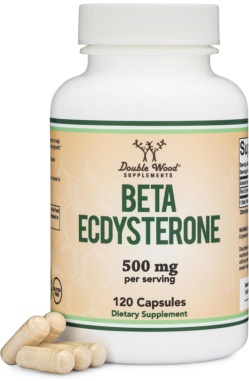 Double Wood Beta Ecdysterone bottle cap close-up showing capsules for muscle support