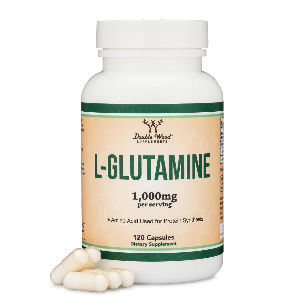 Bottle of Double Wood L-Glutamine Capsules 1000mg