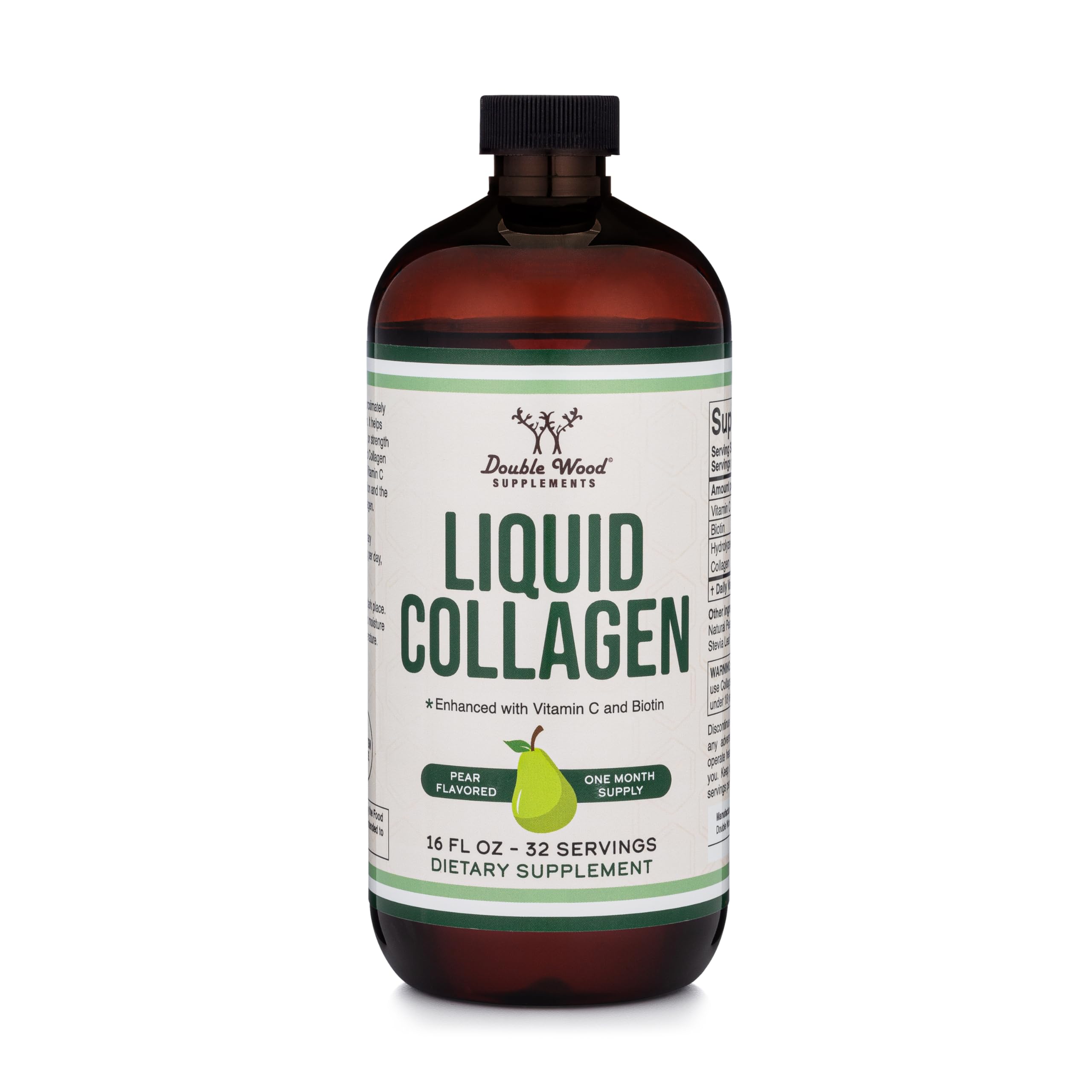 Front view of Double Wood Liquid Collagen bottle