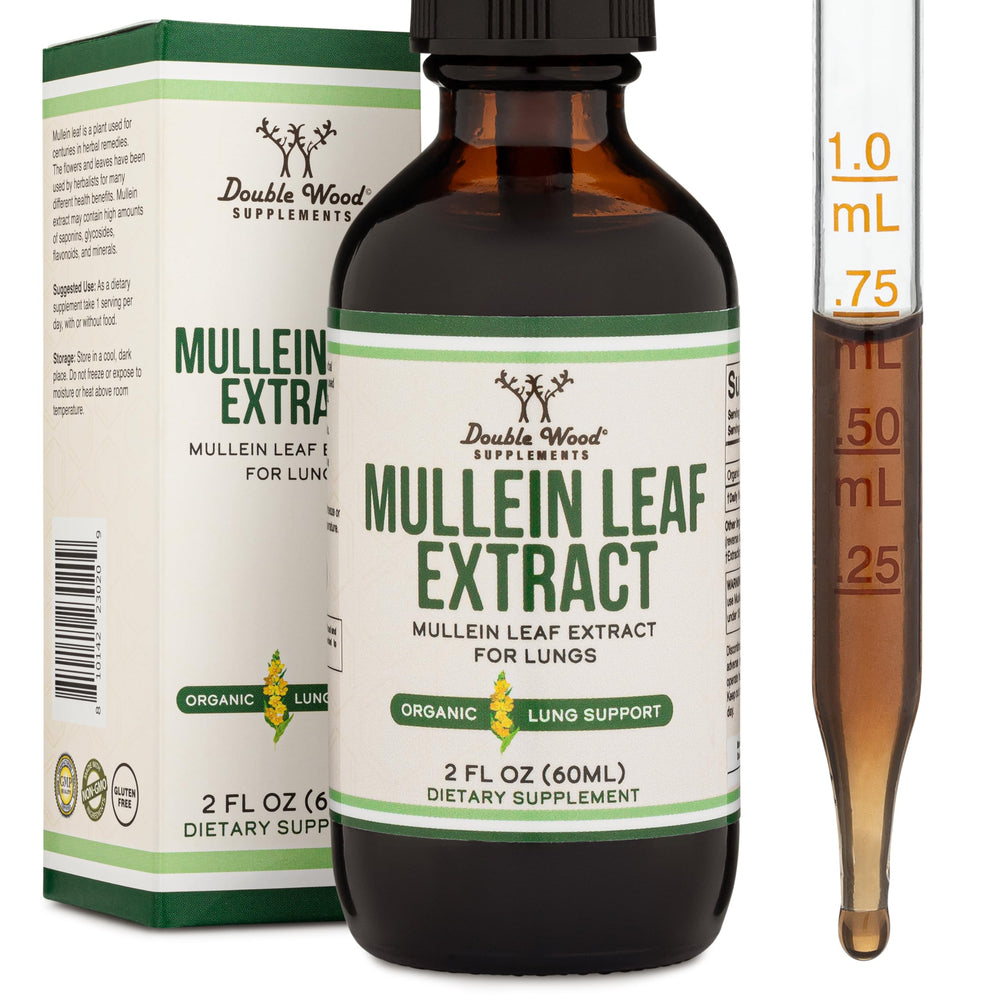 Bottle of Double Wood Mullein Leaf Drops for Lungs