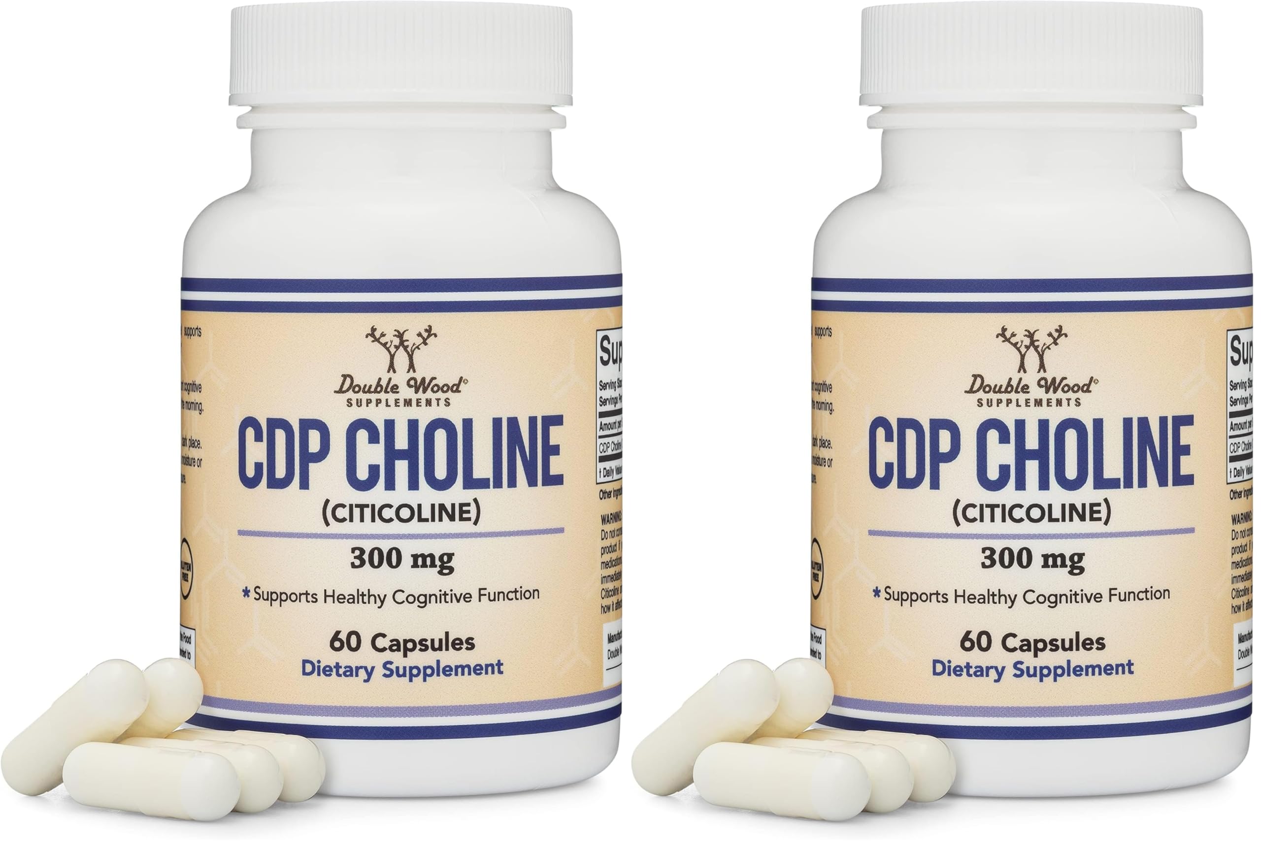 Double Wood CDP Choline bottle showing premium packaging and quality focus
