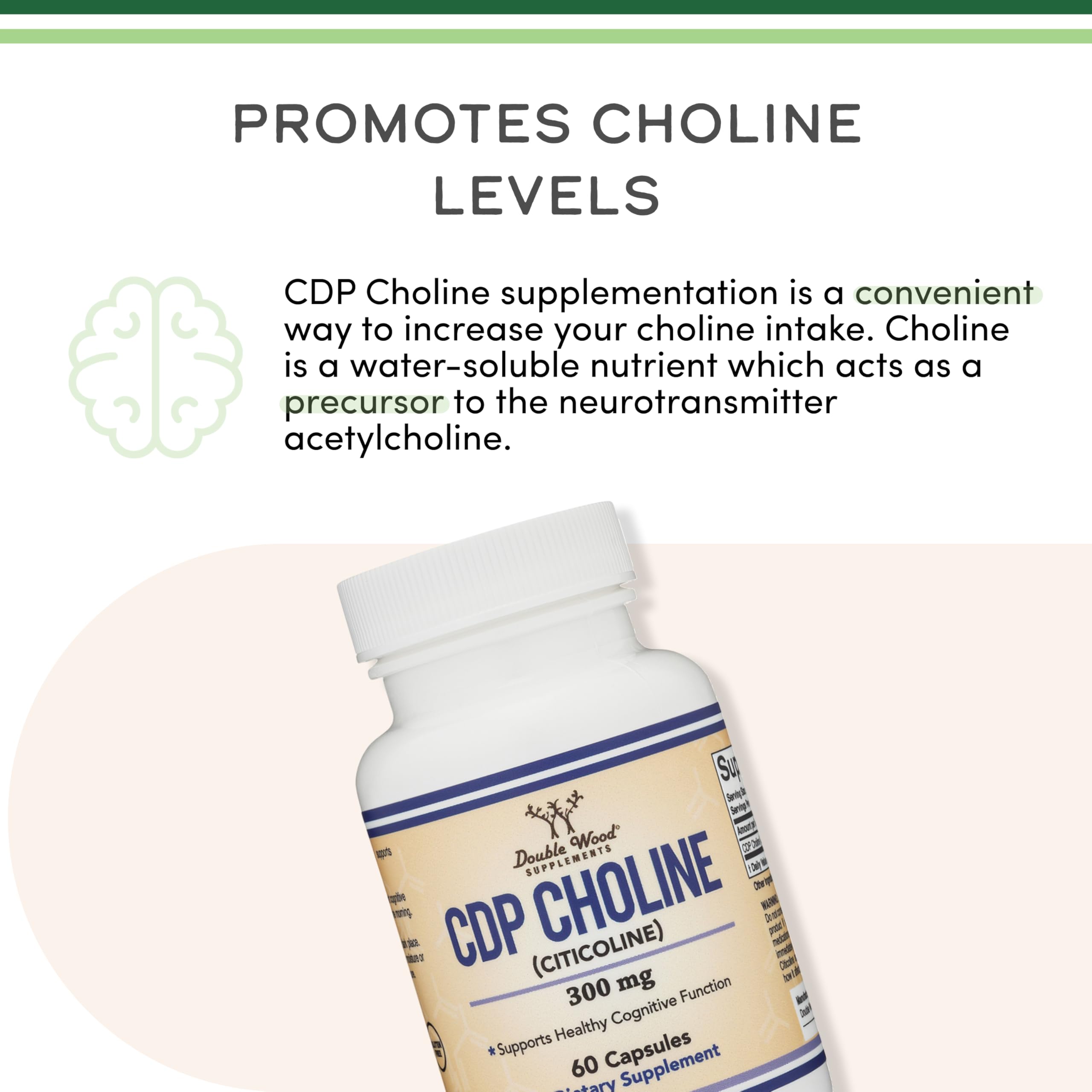 Third-party testing badge for Double Wood CDP Choline