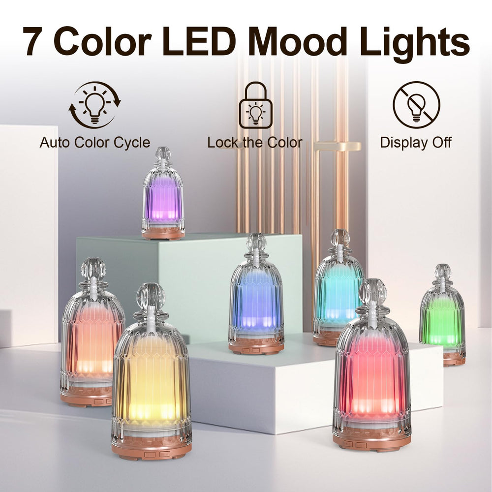 Bronze-base diffuser showcasing 7-color LED lights