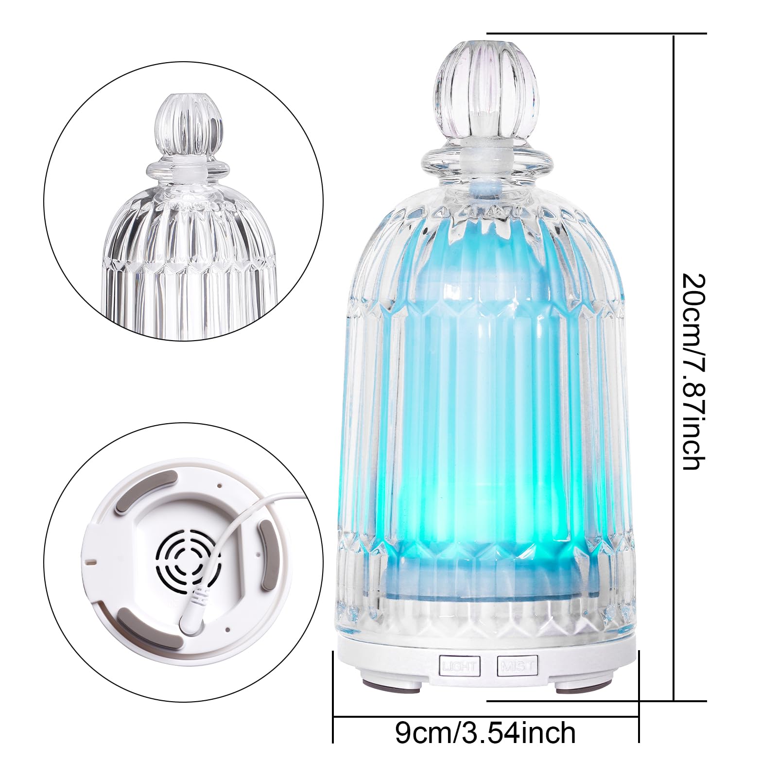 DOUDING diffuser from side with glass cover and reservoir