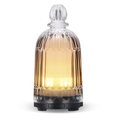 DOUDING glass essential oil diffuser with black base, front view