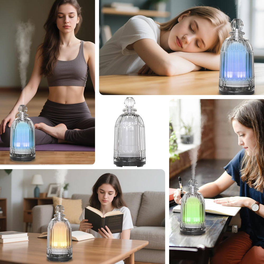 Ambient night light glowing from the diffuser