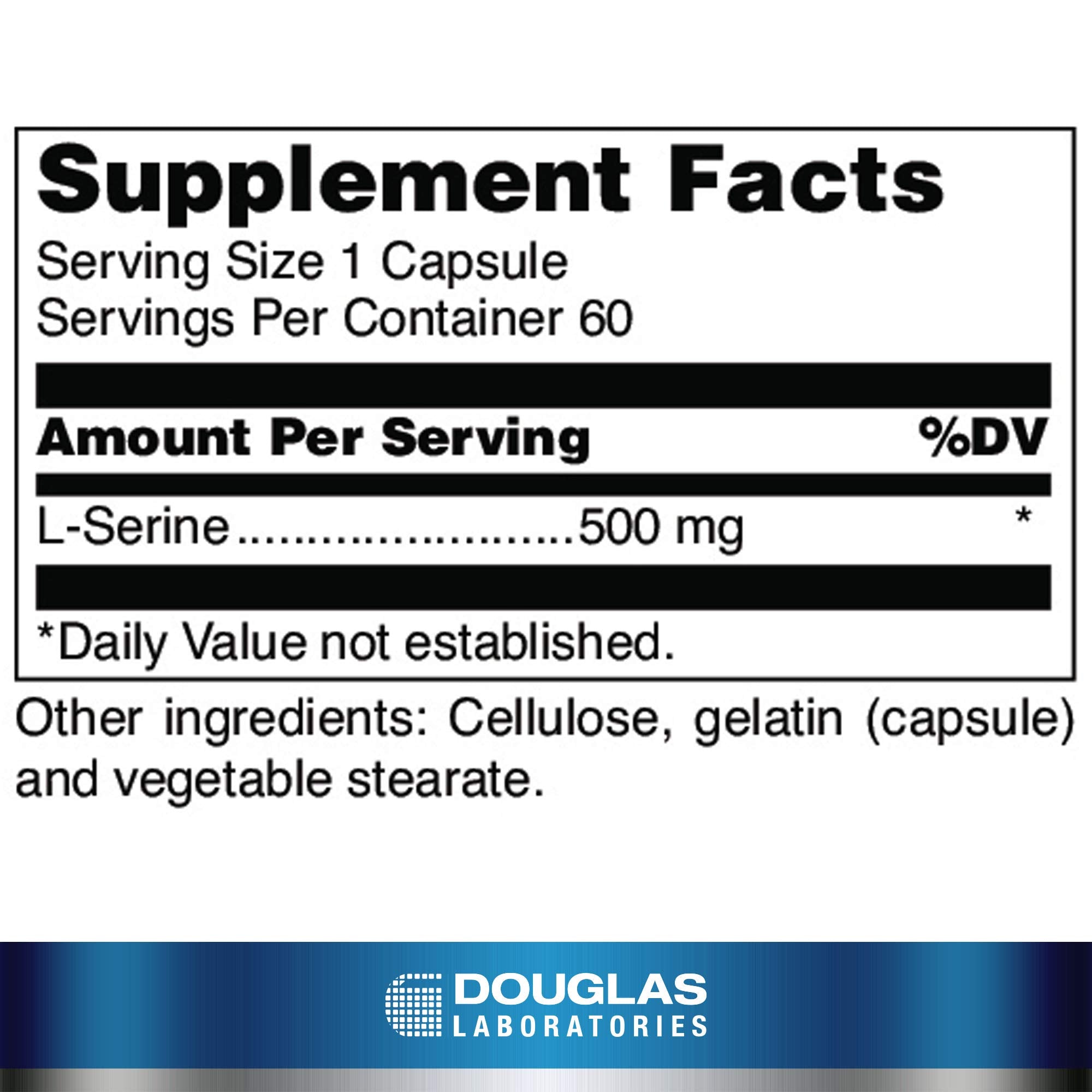 Supplement facts panel for Douglas Laboratories L-Serine