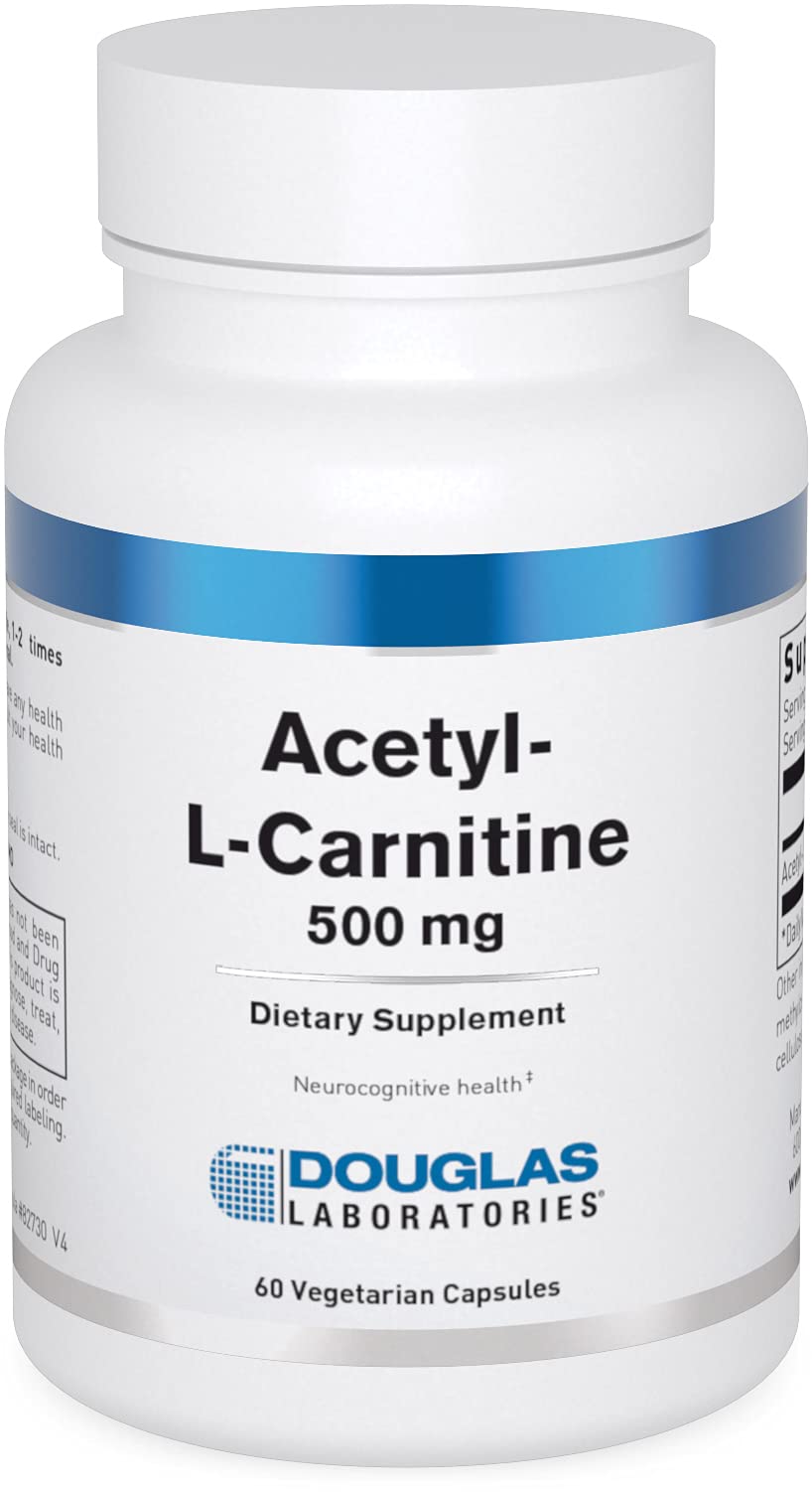 Bottle of Douglas Laboratories Acetyl L-Carnitine 500 mg with label