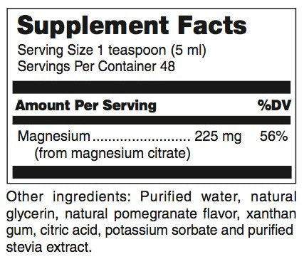 Liquid Magnesium 8 oz label close-up