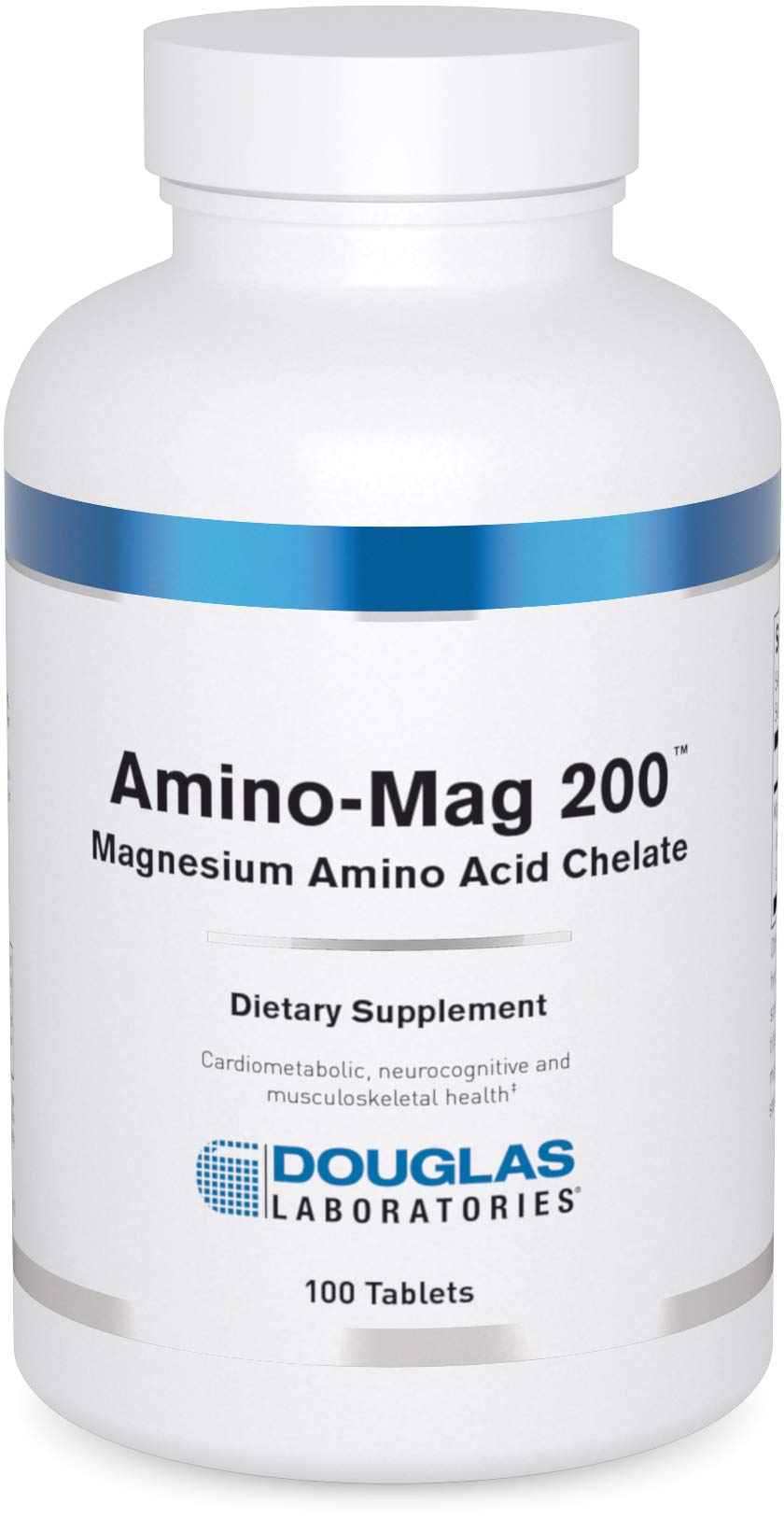 Amino-Mag 200 bottle label showing 100 tablets