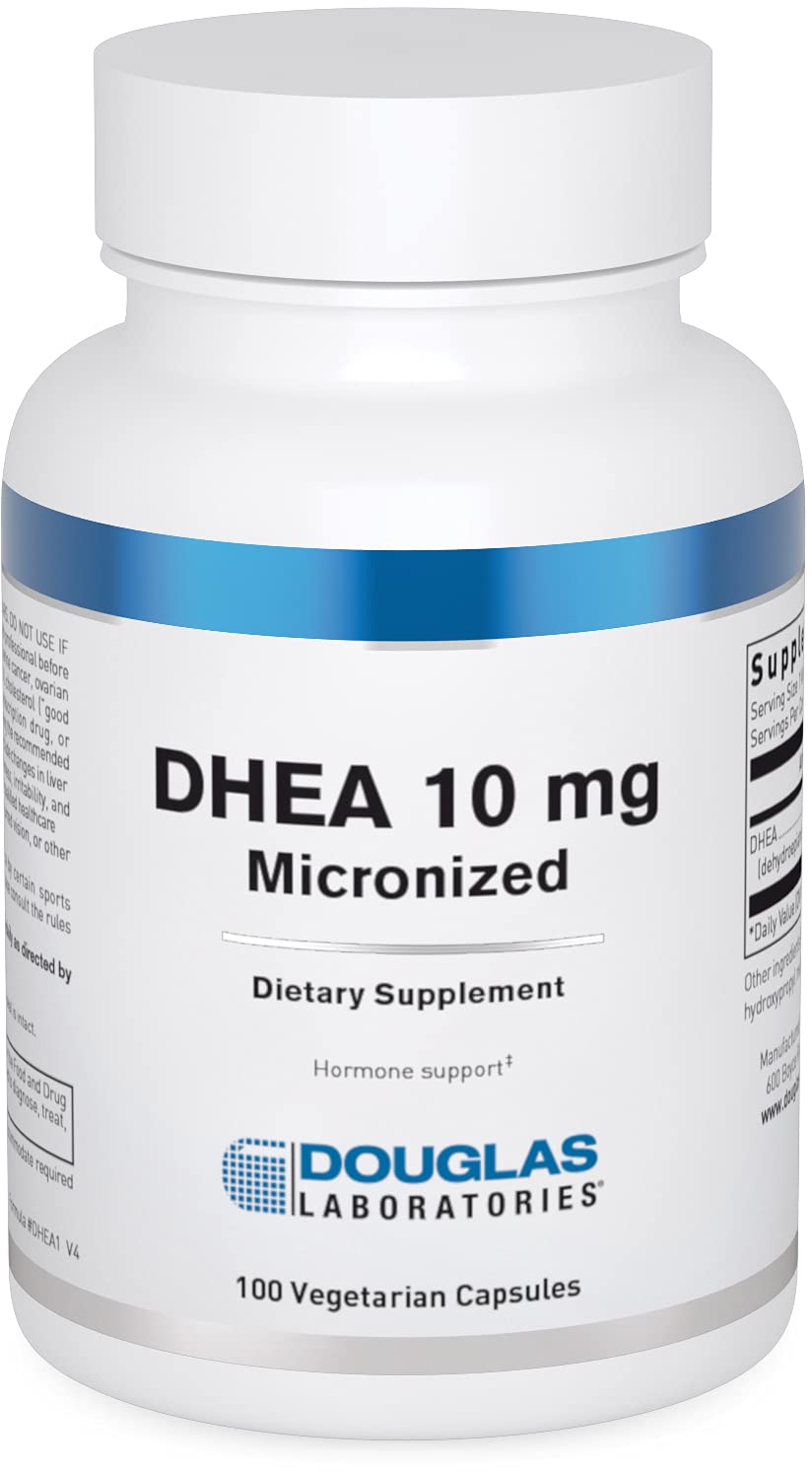 Bottle of Douglas Laboratories DHEA 10 mg capsules