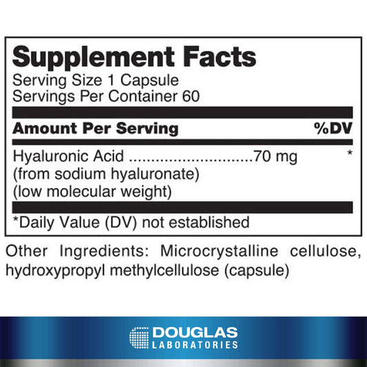 Close-up of Hyaluronic Acid 70 mg capsules