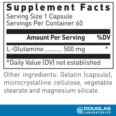 Douglas Laboratories L-Glutamine bottle label angled view