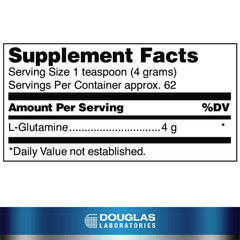 Scoop of L-Glutamine powder with measuring scoop
