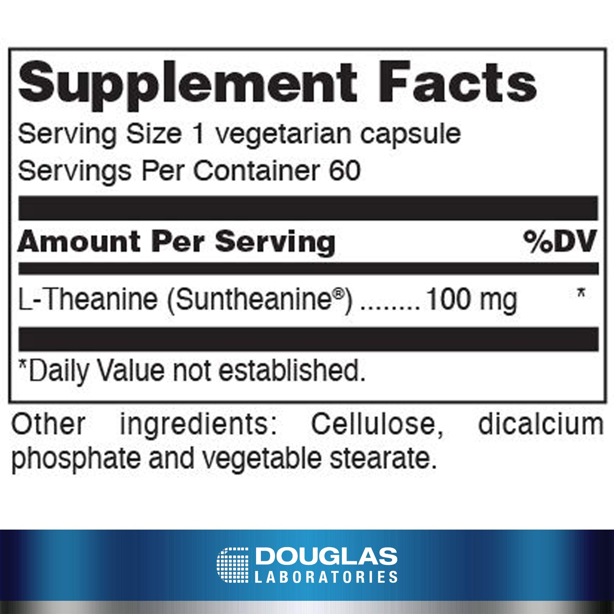 L-Theanine 100 mg packaging highlighting calmness