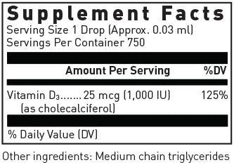 Douglas Laboratories Vitamin D3 product label