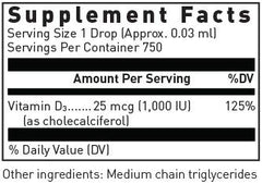 Douglas Laboratories Vitamin D3 product label