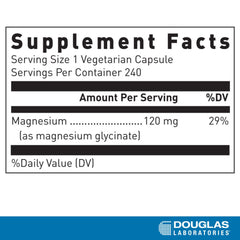 Supplement facts panel showing 100 mg elemental magnesium per tablet