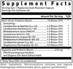 60 vegetarian acid-resistant capsules of Multi-Probiotic 15 Billion