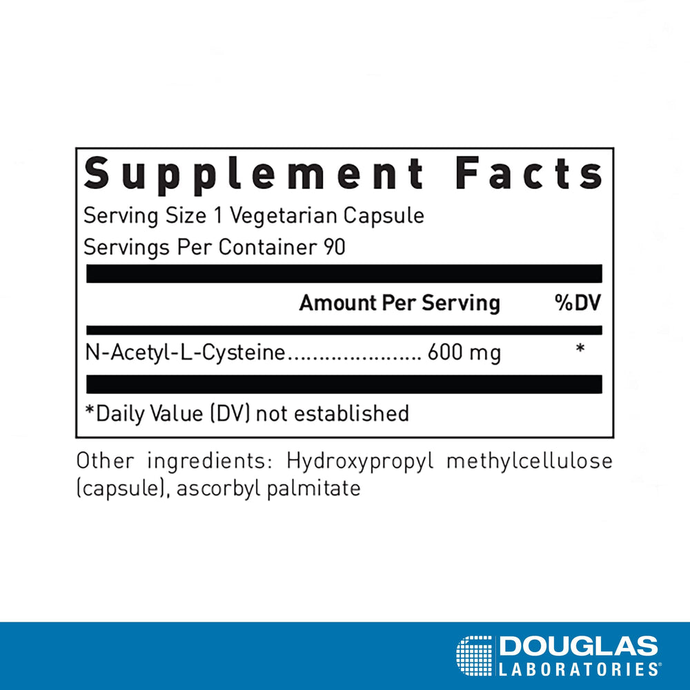 NAC 600 mg supplement bottle on white background