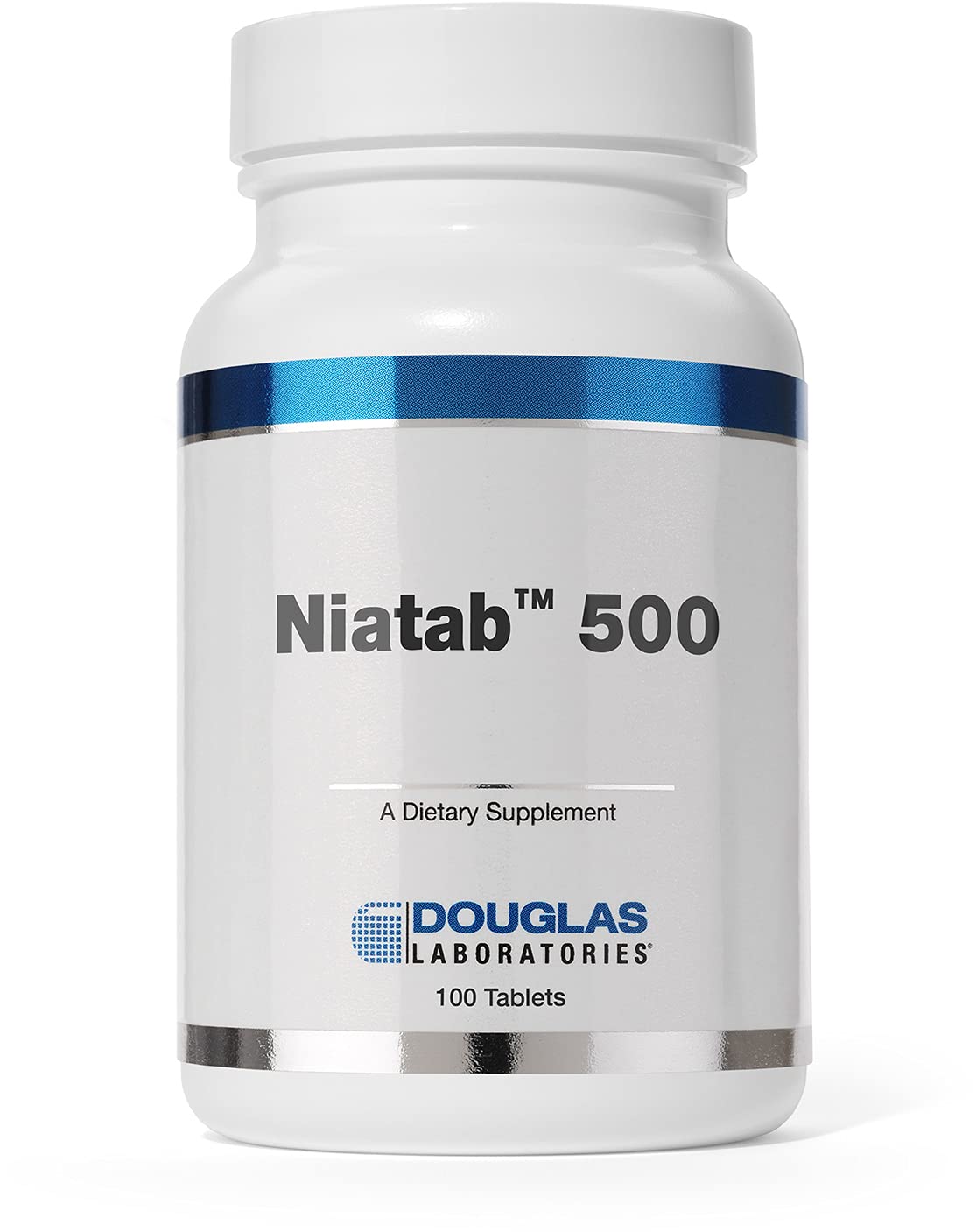 Front view of Douglas Laboratories Niatab 500 bottle