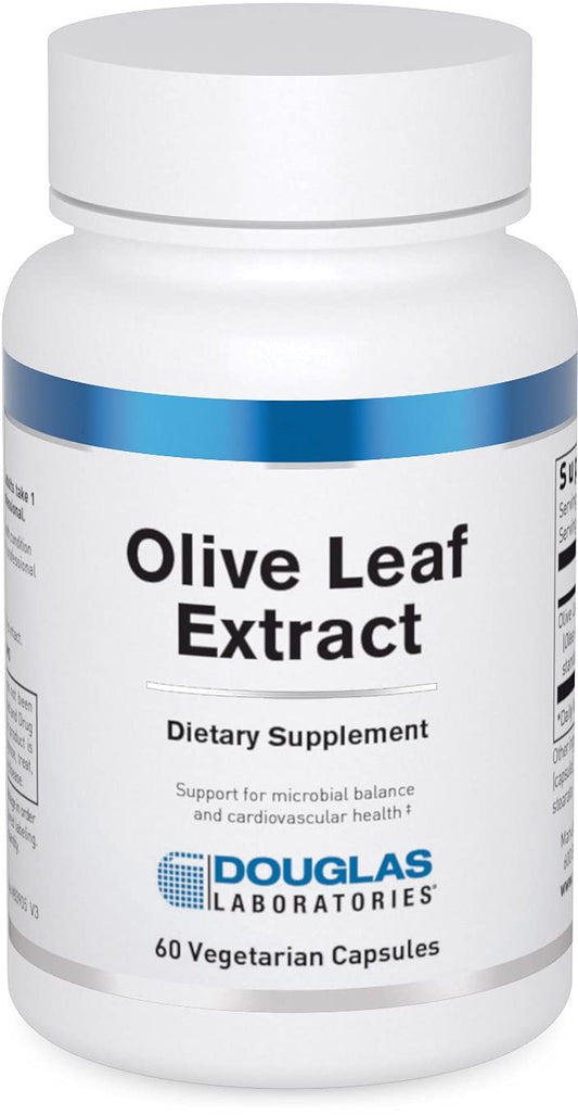 Bottle and capsules of Douglas Laboratories Olive Leaf Extract