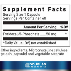 Close-up of Pyridoxal-5-Phosphate 50 mg capsules