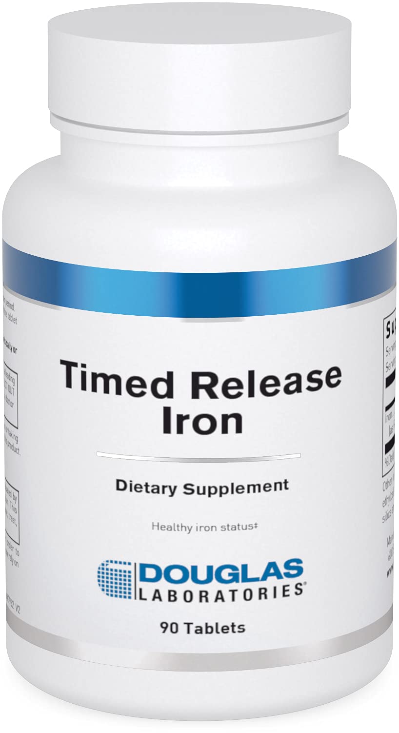 Douglas Laboratories Timed Released Iron bottle and box (90 tablets).