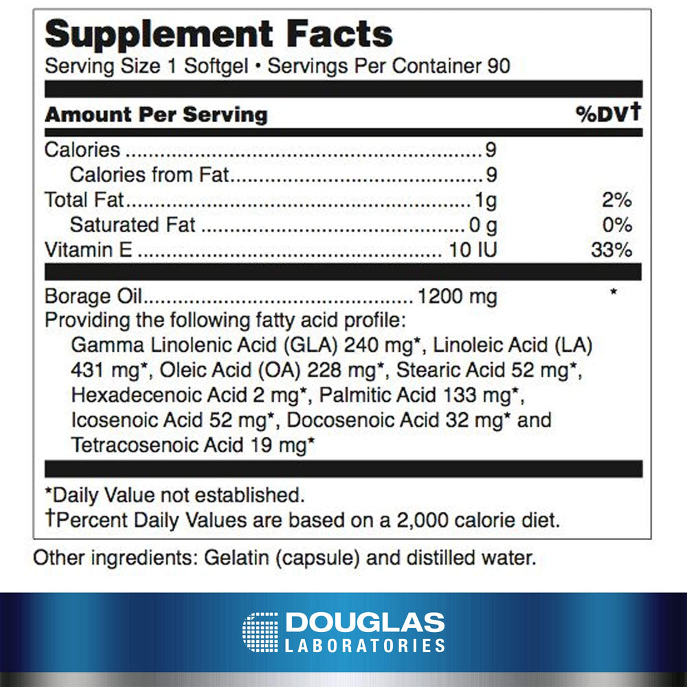 Close-up of Ultra GLA Borage Oil softgels