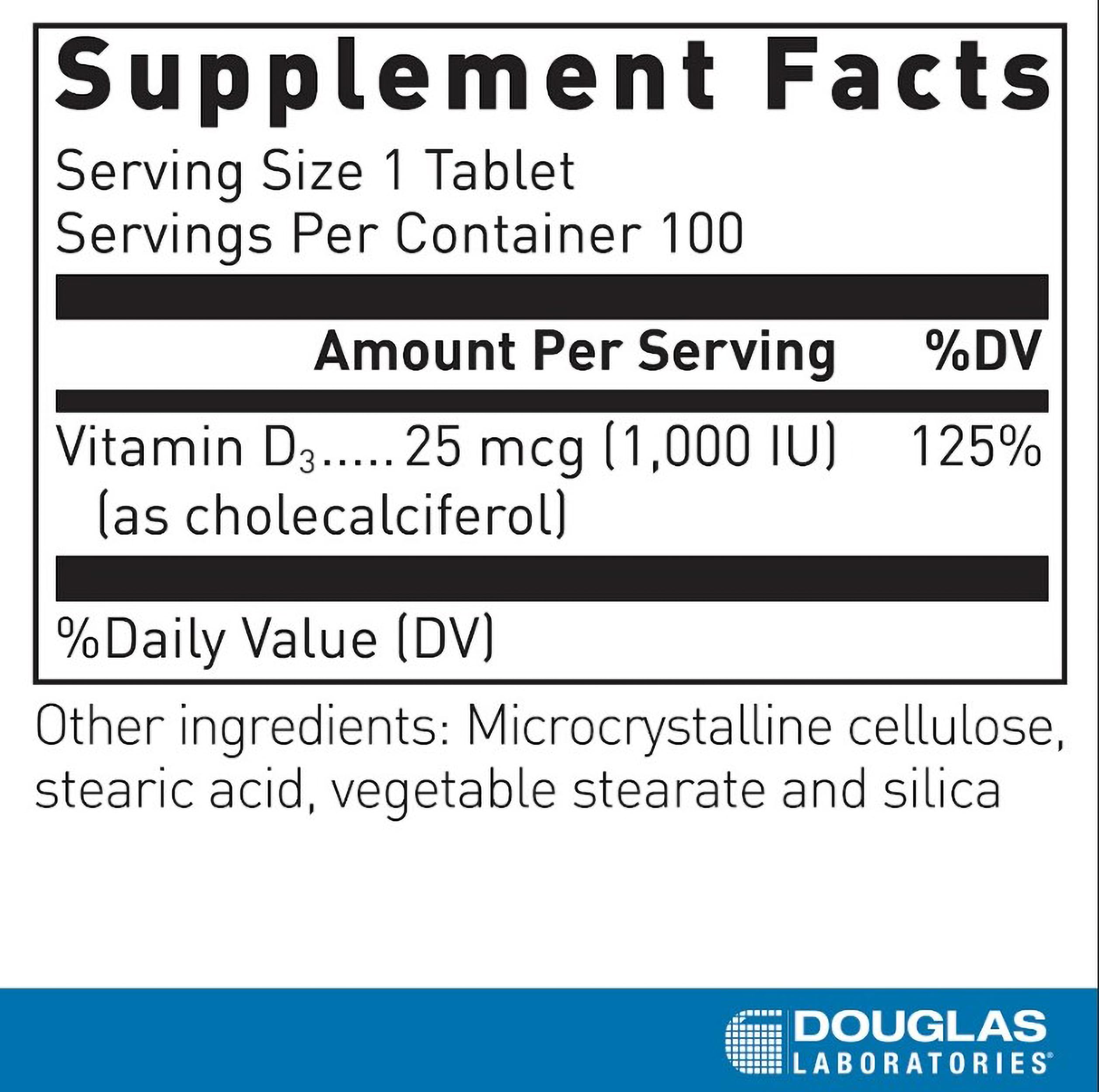 Close-up of Vitamin D3 tablets showing 1000 IU