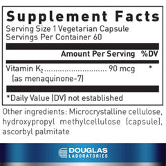 Bottle label image for Douglas Laboratories Vitamin K2 MK-7
