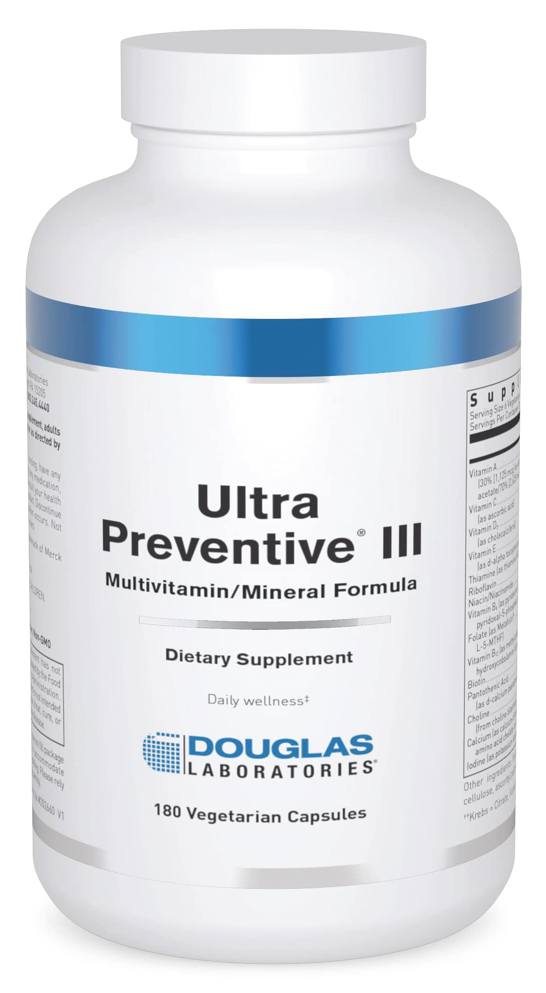 Bottle of Douglas Laboratories Ultra Preventive III capsules