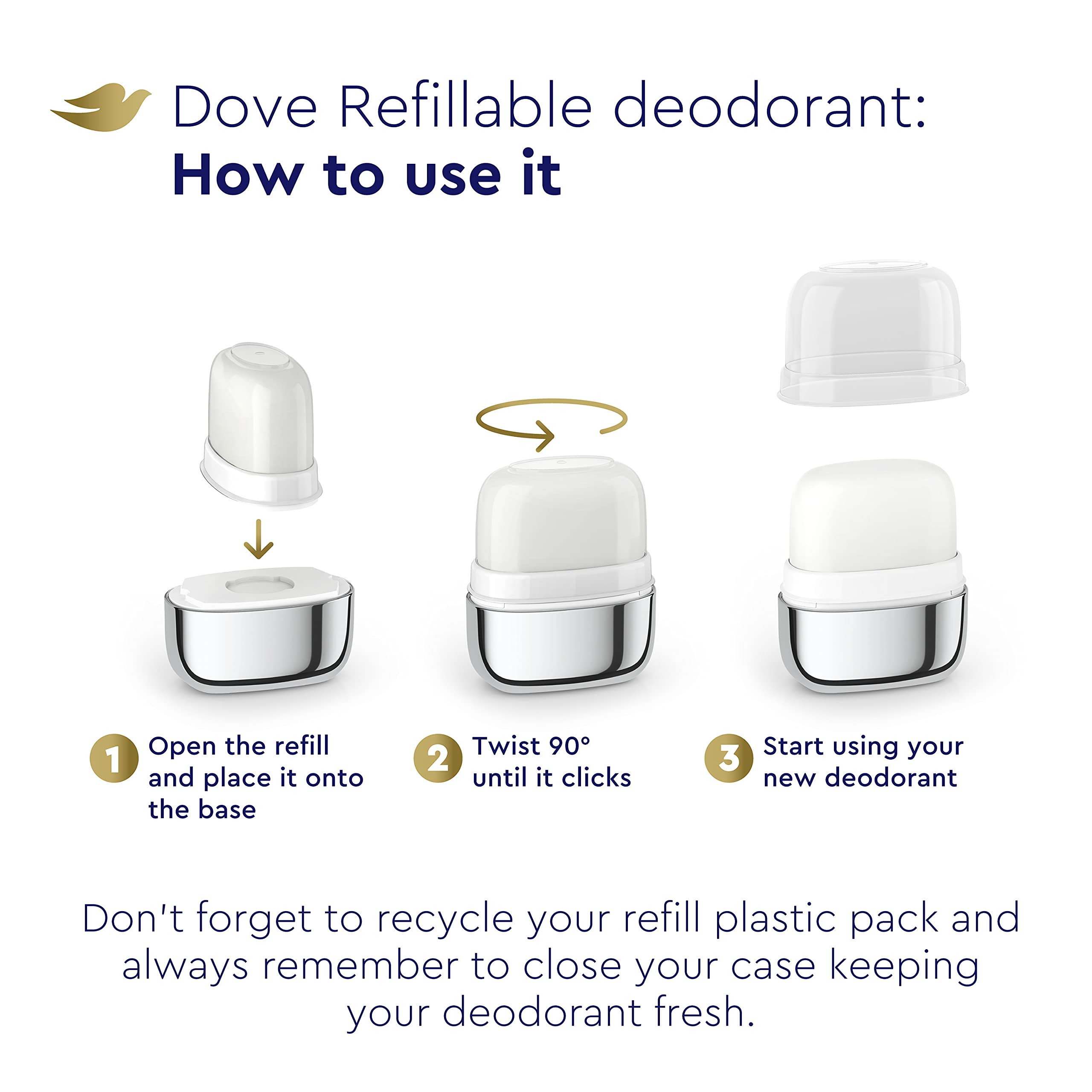 Dove alcohol-free deodorant formula suitable for sensitive skin.
