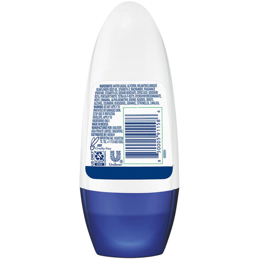 Dove Original Clean roll-on deodorant 3-pack, travel-friendly, keeps underarms soft.