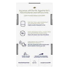 Dove stainless steel case shown for reusable, eco-friendly design.