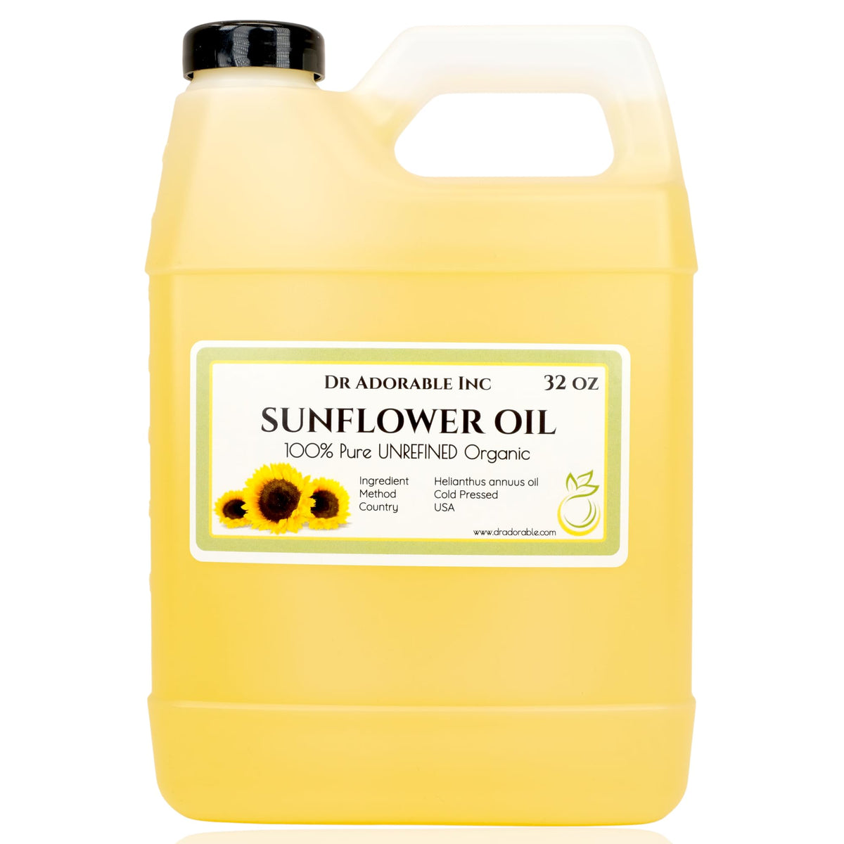 Dr Adorable 32 oz Unrefined Sunflower Oil bottle