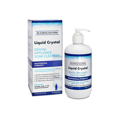 Front view of Dr. B Dental Solutions Liquid Crystal Soak Cleanser bottle