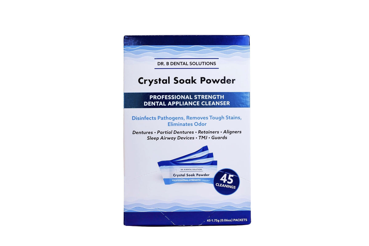 Powder Crystal Soak Cleanser sachets in travel-friendly packaging