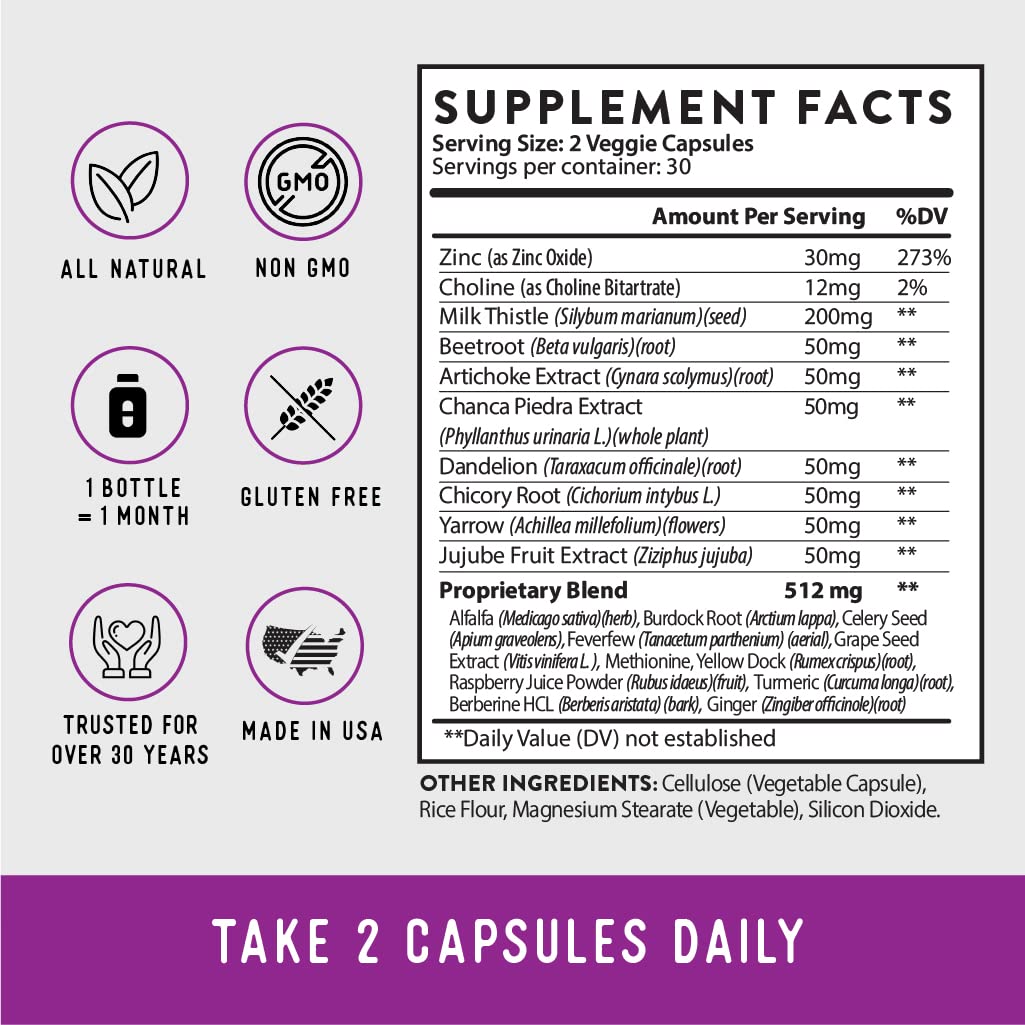 60-capsule bottle of Dr. Barry's Total Liver Supplement