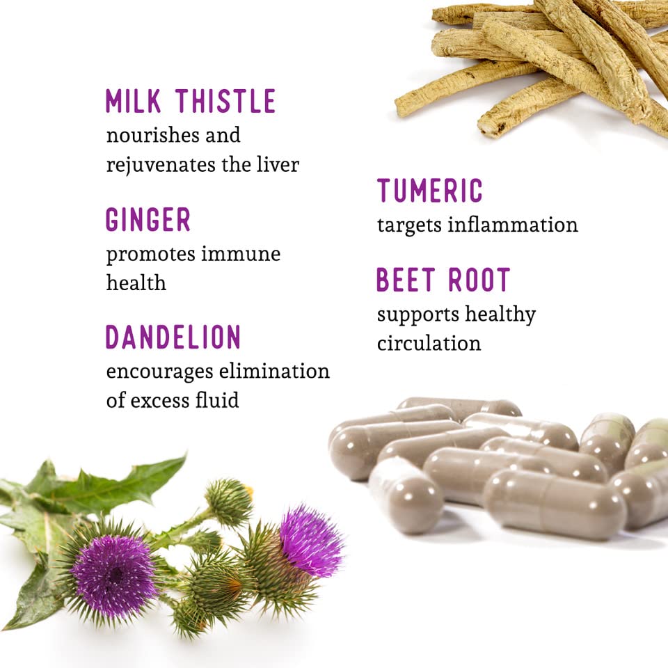 Dandelion root and beet root components in the liver health blend